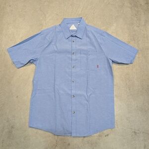 Altamont Men's XL Cotton Button Up Shirt Short Sleeve Blue